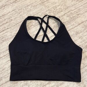 Zella Midnight Black Strappy Sports Bra
